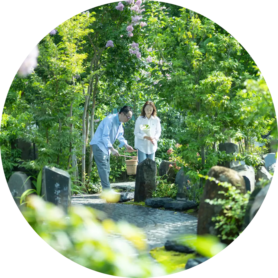 ［屋外］ 庭のお墓 個別墓 一石想