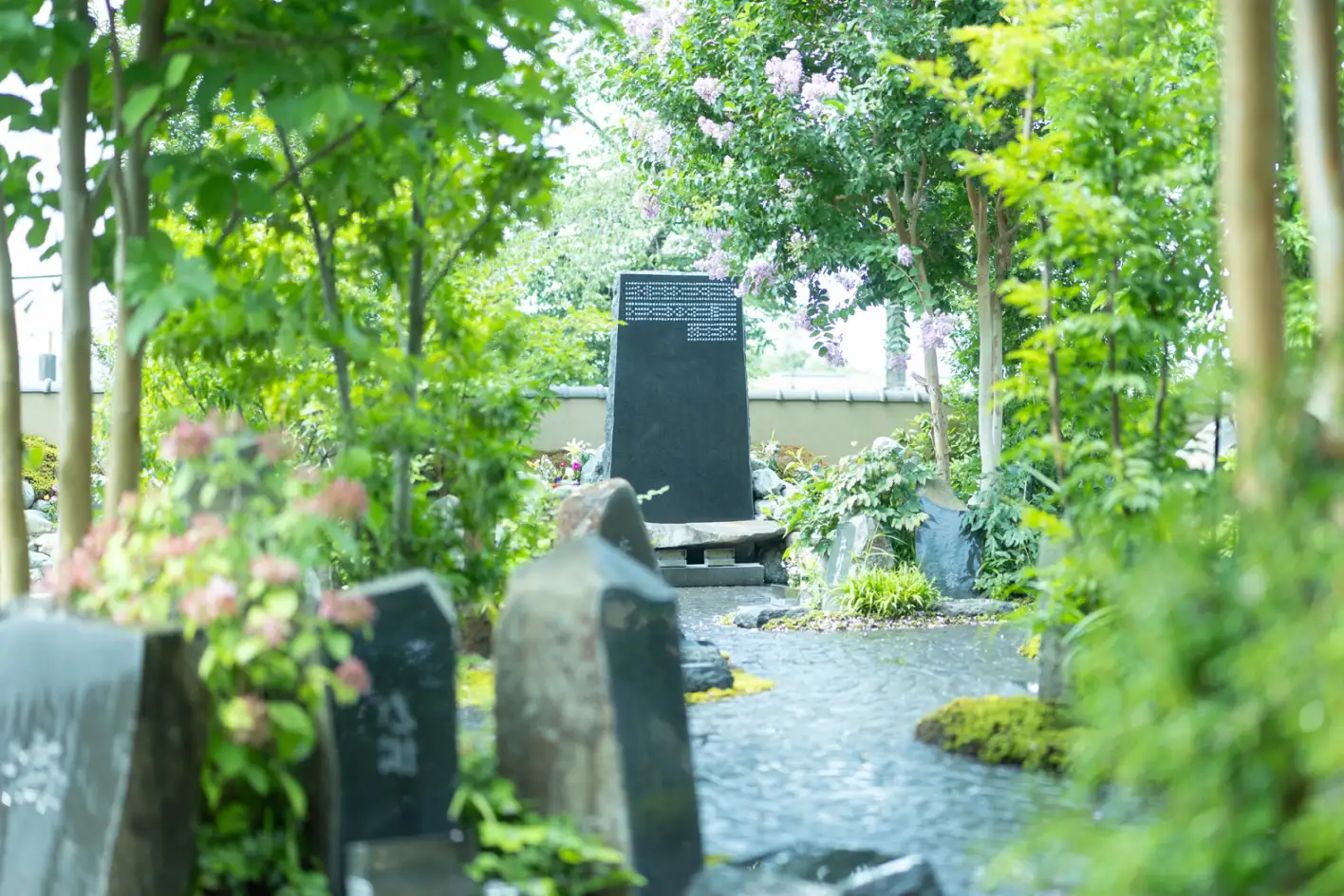 ［屋外］庭のお墓 集合 巨石想